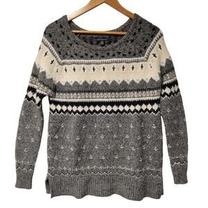 American Eagle Fairisle Nordic Oversized Wool Blend Sweater Women's XS Soft Cozy